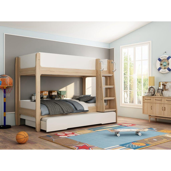 King single bunk bed with deals trundle